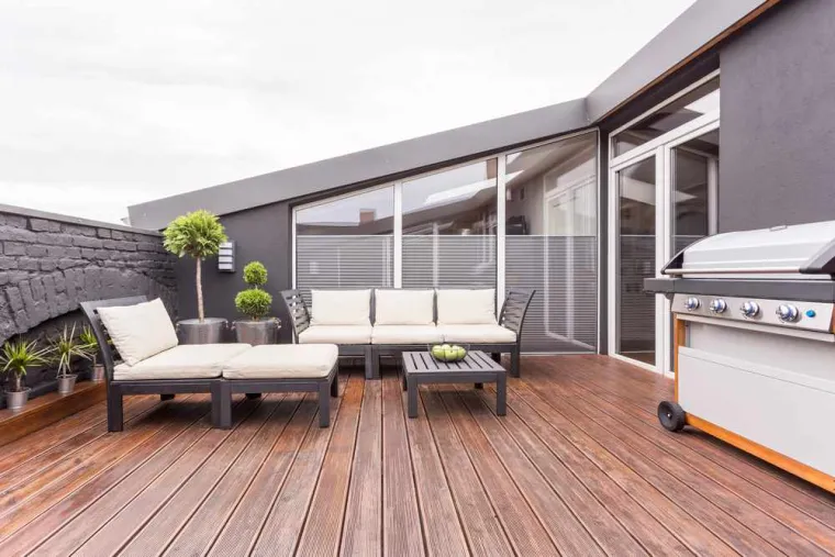 Aménagement terrasse extérieure moderne, Dijon, GFD Environnement